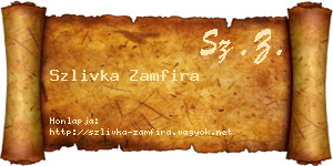 Szlivka Zamfira névjegykártya
